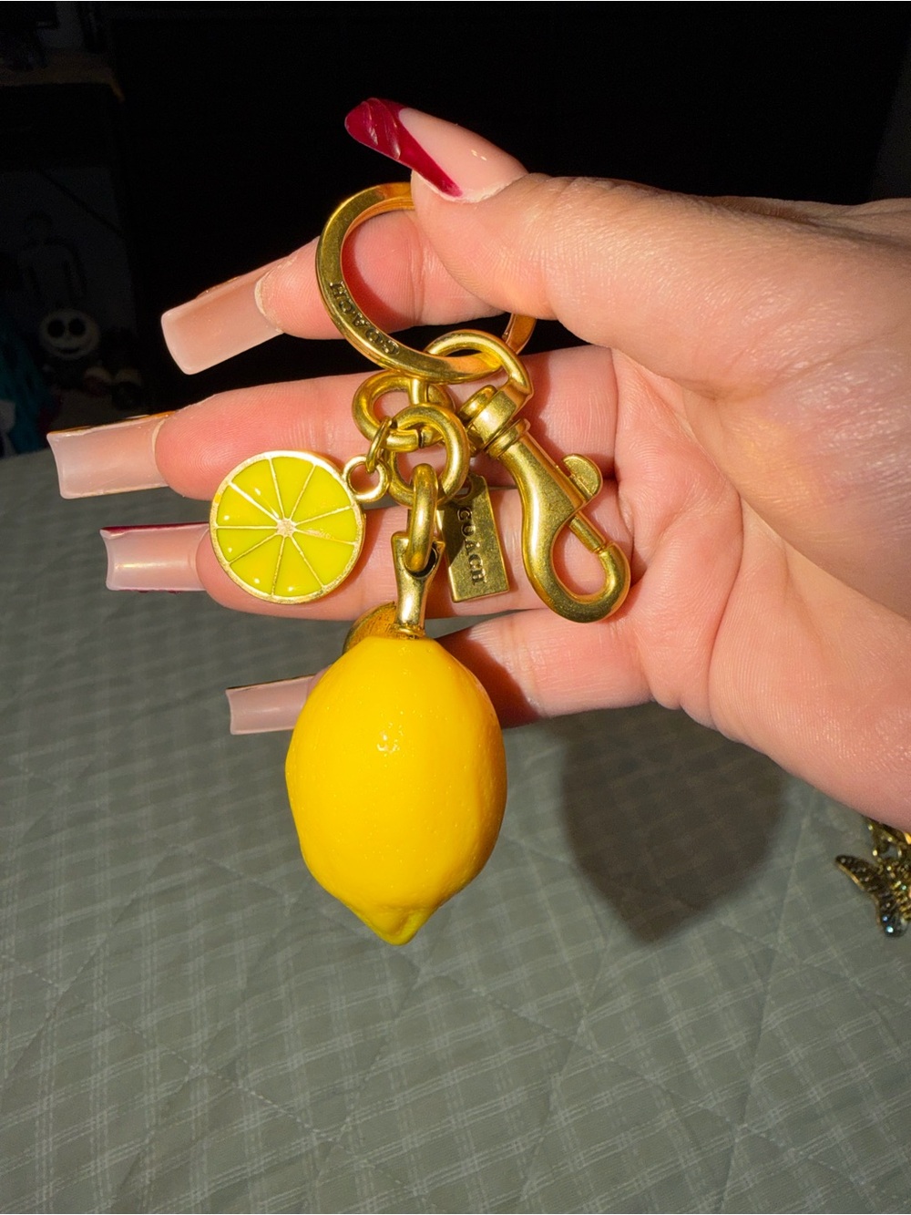 Coach Yellow Lemon Charm Keychain - Picture 3 of 3